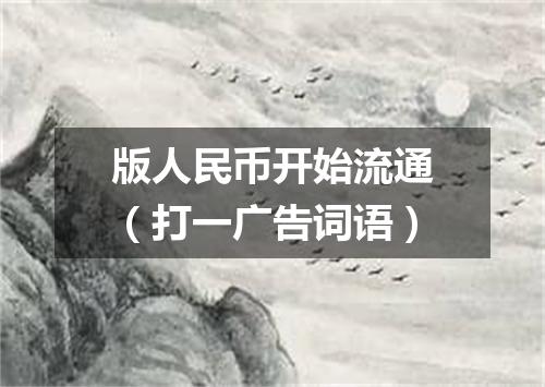 版人民币开始流通（打一广告词语）
