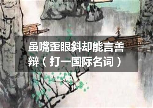 虽嘴歪眼斜却能言善辩（打一国际名词）