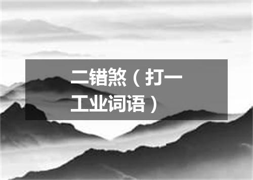 二错煞（打一工业词语）