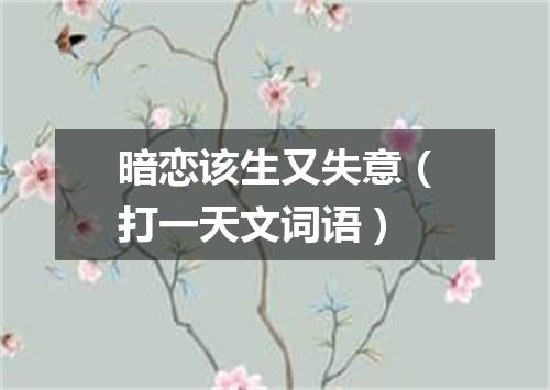 暗恋该生又失意（打一天文词语）