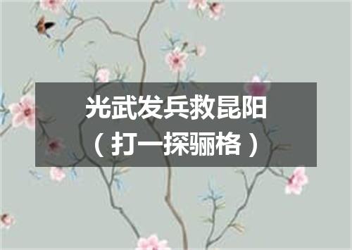 光武发兵救昆阳（打一探骊格）