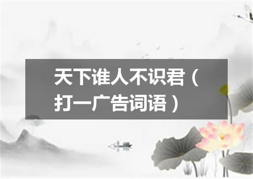 天下谁人不识君（打一广告词语）