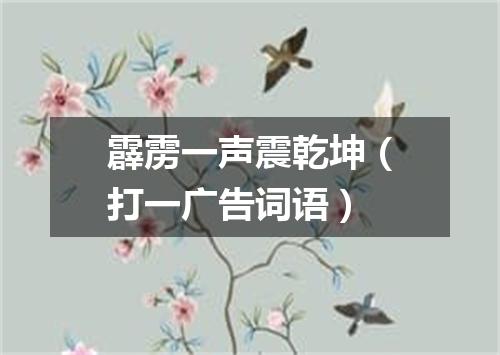 霹雳一声震乾坤（打一广告词语）